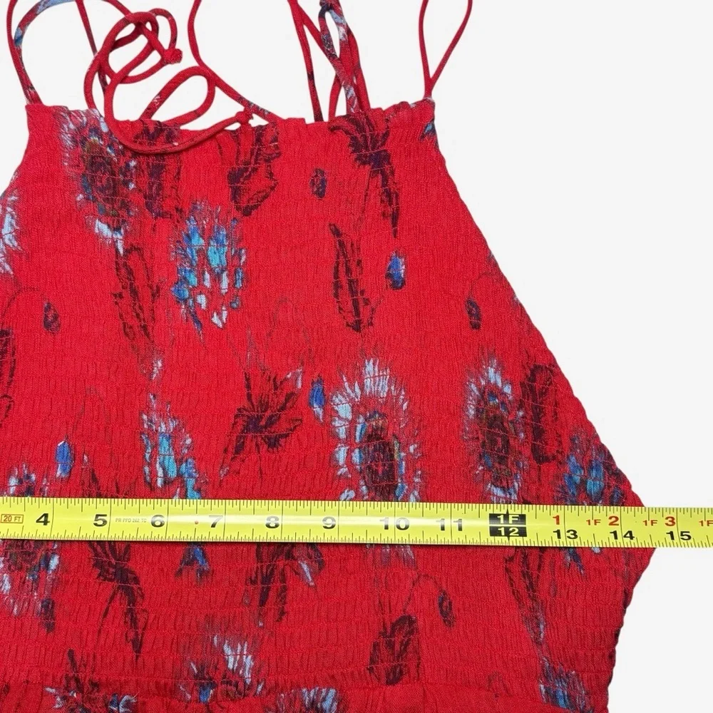 Free People Intimately Red Garden Party Floral Tiered Maxi Dress - Picture 11 of 15